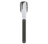 Akinod Travel Cutlery Set - 3-Piece Reusable Stainless Steel Knife Fork Spoon Set with Magnetic Handle & Case, Portable Camping Cutlery, Picnic or Lunch Break, Camping Essentials - Carbon