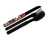 Akinod Travel Cutlery Set - 3-Piece Reusable Stainless Steel Knife Fork Spoon Set with Magnetic Handle & Case, Portable Camping Cutlery, Picnic or Lunch Break, Camping Essentials - Jimy