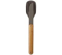 Akinod Travel Cutlery Set - 3-Piece Reusable Stainless Steel Knife Fork Spoon Set with Magnetic Handle & Case, Portable Camping Cutlery, Picnic or Lunch Break, Camping Essentials - Olive Wood Titanium