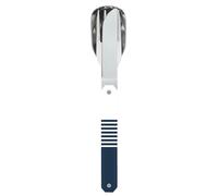 Akinod Travel Cutlery Set - 3-Piece Reusable Stainless Steel Knife Fork Spoon Set with Magnetic Handle & Case, Portable Camping Cutlery, Picnic or Lunch Break, Camping Essentials - Sailor Blue
