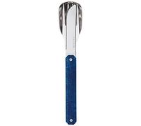 Akinod Travel Cutlery Set - 3-Piece Reusable Stainless Steel Knife Fork Spoon Set with Magnetic Handle & Case, Portable Camping Cutlery, Picnic or Lunch Break, Camping Essentials - Downtown Blue