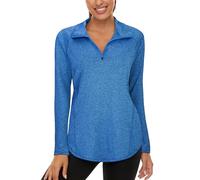 Akiooue Long Sleeve Workout Tops for Women UK, Womens Long Sleeve Running Tops Casual Gym Sports Tops Womens Cycling Horse Riding Tennis Tops Dark Blue