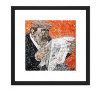Akira Tanaka Le Journal 1981 8X8 Inch Square Wooden Framed Wall Art Print Picture with Mount Artery8 Black One Size