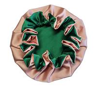 AKISS Baby Infant Newborn Toddler Satin Silk Hair Bonnet for Baby Girl Boy Sleeping Kids Cap Hat, Dusty Rose + Kelly Green, 6-12 Months