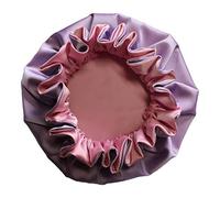 AKISS Reversible Satin Silk Sleep Hair Bonnet for Baby/Newborn/Infant/Toddler Girl Boy and Mommy/Women, Taffy + Lavender, 1-3 Years