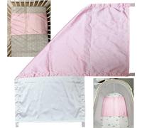 AKISS Satin Crib Sheet Pillow Cover Silk Bassinet Cradle Slip Reversible Use for Baby Girls Boys (Macaron Pink & White)
