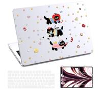 AKIT Compatible with MacBook Air 13 inch Case 2025 2024 2023 2022 M4 M3 M2 A3240 A3113 A2681, Laptop Hard Shell Cover with Screen Protector + Keyboard Cover for MacBook Air 13.6" - Three Cute Cats