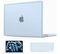 AKIT Compatible with MacBook Air 13 Inch Case M5 2026 M2 M3 M4 2025-2022 | Fits A3449 A3240 A2681 A3113,TPU Cushioned Bumper Frame,Fingerprints Hard Shell with Keyboard Cover,Screen Protector,Sky Blue