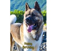 Akita Dog Birthday Card