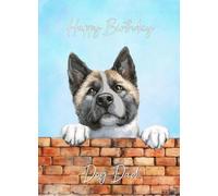 Akita Dog Birthday Card for Dog Dad