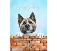 Akita Dog Birthday Card for Mum