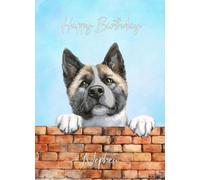 Akita Dog Birthday Card for Nephew