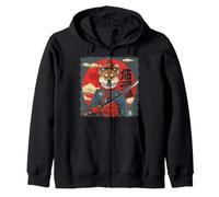 Akita Dog Japanese Art Samurai Ukiyo-e Zip Hoodie