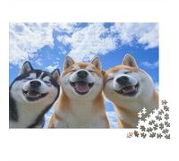 Akita Dog Jigsaw 1000 Pieces Smile Home Decoration for Adults And Kids Gift Impossible Games Challenging Puzzles 1000pcs (75x50cm)