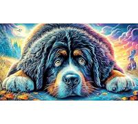 Akita dog watching koi fish by waterfall 1000 Piece Jigsaw Puzzle - Recycled Paper Educational Decompression Gift for Adults Kids 38x26/1000pcs