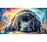 Akita dog watching koi fish by waterfall Jigsaw Puzzle 1000 Pc - Hard Difficult Challenging Educational Game Gift for Adults Kids 75x50/1000pcs