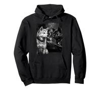 Akita Dogs Smoking Cigarette Lighter Art Pullover Hoodie