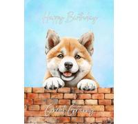 Akita Innui Dog Birthday Card for Great Granny