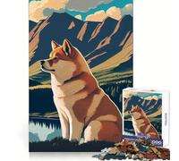 Akita Inu In Nature Jigsaw Puzzles for Adults1000 Pieces DownTime Game Calm Daily Fun Challenge Nice Art (38x26cm)