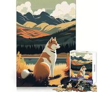 Akita Inu In Nature Jigsaw Puzzles for Teenagers 1000 Logic Play True Detail Family Enjoyable Wall Display (50x75cm)