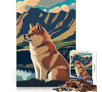 Akita Inu In Nature Teenagers 1000 Piece Jigsaw Puzzle Serene Game Tight Connection Pattern Build Birthday Art Gift (50x75cm)