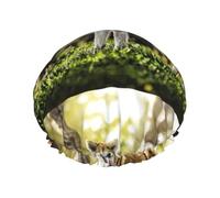 Akita Inu In Pets Dogs HDR Summer Akita,Shower Cap Nightcap Double Layer Waterproof Elastic Bath Cap Reusable Hair Cap