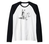 Akita Let’s Go! Design - Happy Akita Dog Lover Gift Raglan Baseball Tee