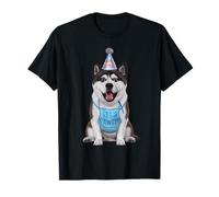Akita Let's Pawty Birthday Party Dog Lover T-Shirt