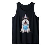 Akita Let's Pawty Birthday Party Dog Lover Tank Top