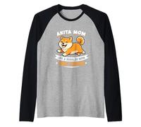 Akita Mom, Like A Regular Mom Only Cooler - Akita Dog Raglan Baseball Tee