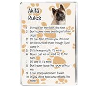 Akita Rules - Funny Pet Owner Quote - Dog Mum/Dad - Fridge Magnet - Novelty Gift