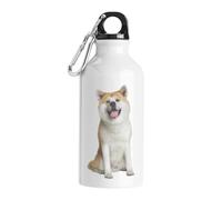 Akita Shiba Inu Smiling Tourist Water Bottle White