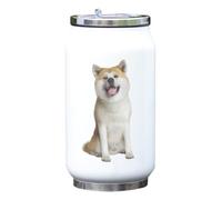 Akita Shiba Inu Smiling Vacuum Insulated Thermal Beverage Can Bottle White