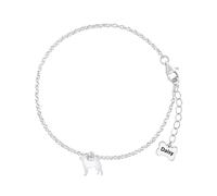 Akita Silhouette Silver Chain Bracelet - Personalised