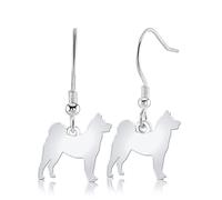 Akita Silhouette Silver Earrings