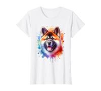 Akita Working Dog Group Artwork Value Graphic T-Shirt, Women, White, XL