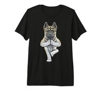 Akita Yoga Dog Puppy Funny Dogs Tree Pose Asana Premium T-Shirt