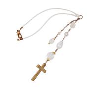 Akitai Elegant Cross for Car Mirror - Sun Catcher Rearview Mirror Charm, Transforms Sunlight and Diffuses Colors and Energy Throughout The Car with White Crystals
