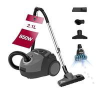 Akitas C5 Turbo Bagged Vacuum Cleaner, 850W Powerful Suction, 9m Reach, German Wessel-Werk Head & Turbo Pet Brush, HEPA Filter for Allergies & Pets, Compact & Lightweight