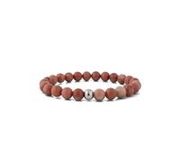 Akitsune Globae Pearl Bracelet | Bracelet Women Men Beads Semi-Precious Stone Spiritual Energy Stone - Matte Black Onyx - 18 cm