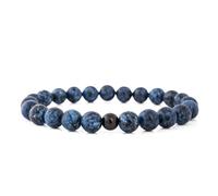 Akitsune Globae Pearl Bracelet | Bracelet Women Men Beads Semi-Precious Stone Spiritual Energy Stone - Matte Black Onyx - 18 cm, 18 cm, 20 cm