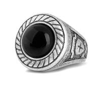 Akitsune Mortis Ring | Ornament Design Ring Womens Mens Stainless Steel Great Crusader Signets - Silver - US 11