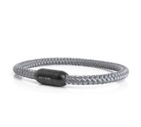 Akitsune Silvus Nylon Bracelet | 5 mm Thick | Bracelet Women Men Stainless Steel Bracelet Magnetic Closure - Matte Black, 17.5 centimeters, Nylon