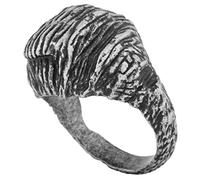 Akitsune "The Rock Ring | Rock Granite Steel Ring Men's Stainless Steel Designer Grey - US 6