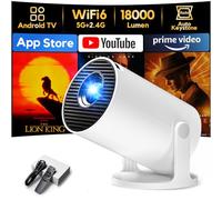 AKIYO O2 Projector Built-in Apps, 1080P Support Auto Keystone WiFi6, 18000L