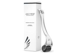 AKIYRO Derma Roller Titanium - 0.30mm Microneedle Roller with Case - 192 Micro Needling Dermal Kit for Face, Scalp and Body - At Home Microneedling Device for Women and Men (Black)