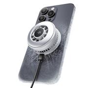 Akizeni 【Instant Cooling！】 Ql2 Wireless Charger 15W Cooling Magnetic Pad for iPhone 17/16/15/14/13, Phone Cooler for Gaming, Semiconductor Game Cooler White