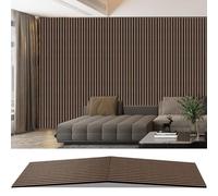 AKK-PANE Acoustic Folding Wood Slat Wall Panels, 94.5" x 23.6" 15.5ft² for Interior Wall Decor, Sound Absorbing Slat Wall Paneling, Fluted Wall Wood Panels for Stylish Spaces Noise Reduction(Walnut)