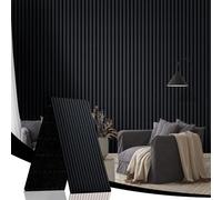 AKK-Star Acoustic Panels ,Folding Panel 1 Set - 2400x600mm Wooden Wall Panels for Sound Studio, Living Room, Home Cinema, Wall Decoration and 3D Wall Panels (Black 22#)