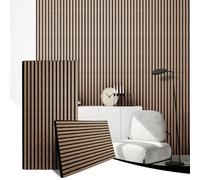 AKK-STAR Acoustic Panels, Set of 2, 47.2 x 23.6 x 0.7 inches (1200 x 600 x 18 mm), 15.5 sq ft (1.44 m²) Wall Panels, Wood, 3D Wall Cladding with Wood Look for Living Room and Office, Sound Protection